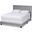 Baxton Studio Clare Glam and Luxe Grey Velvet Fabric Upholstered Full Size Panel Bed with Channel Tufted Headboard