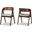Baxton Studio Danton Mid Century Modern Grey Fabric Upholstered And Walnut Brown Finished Wood 2 Piece Dining Chair Set
