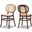 Baxton Studio Garold Mid-Century Modern Brown Woven Rattan And Walnut Brown Wood 2-Piece Cane Dining Chair Set