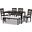 Baxton Studio Gustavo Modern And Contemporary Grey Fabric Upholstered And Dark Brown Finished Wood 6 Piece Dining Set