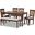 Baxton Studio Gustavo Modern and Contemporary Grey Fabric Upholstered and Walnut Brown Finished Wood 6-Piece Dining Set