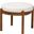 Baxton Studio Iliana Japandi Cream Boucle Fabric and Walnut Brown Finished Rubberwood Ottoman Footstool