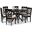 Baxton Studio Jana Modern and Contemporary Sand Fabric Upholstered and Dark Brown Finished Wood 7-Piece Dining Set