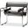 Baxton Studio Jericho Black Leather Mid-Century Modern Accent Chair