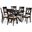 Baxton Studio Jessie Modern and Contemporary Sand Fabric Upholstered and Dark Brown Finished Wood 7-Piece Dining Set