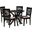 Baxton Studio Karel Modern Beige Fabric and Espresso Brown Finished Wood 5 Piece Dining Set