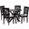 Baxton Studio Karel Modern Grey Fabric and Espresso Brown Finished Wood 5 Piece Dining Set