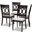 Baxton Studio Lucie Modern And Contemporary Grey Fabric Upholstered Espresso Brown Finished Wood Dining Chair Set Of 4