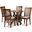 Baxton Studio Marian Modern and Contemporary Grey Fabric Upholstered and Walnut Brown Finished Wood 5-Piece Dining Set