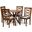 Baxton Studio Mila Modern and Contemporary Grey Fabric Upholstered and Walnut Brown Finished Wood 5-Piece Dining Set
