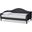 Baxton Studio Milligan Modern And Contemporary Charcoal Fabric Upholstered And Dark Brown Finished Wood Twin Size Daybed