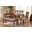 Baxton Studio Minette Modern and Contemporary Grey Fabric Upholstered and Walnut Brown Finished Wood 6-Piece Dining Set