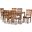 Baxton Studio Nicolette Modern And Contemporary Grey Fabric Upholstered And Walnut Brown Finished Wood 7 Piece Dining Set