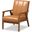 Baxton Studio Nikko Mid-century Modern Tan Faux Leather Upholstered and Walnut Brown finished Wood Lounge Chair
