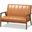 Baxton Studio Nikko Mid-century Modern Tan Faux Leather Upholstered and Walnut Brown finished Wood Loveseat