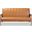 Baxton Studio Nikko Mid-century Modern Tan Faux Leather Upholstered and Walnut Brown finished Wood Sofa
