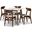 Baxton Studio Paras Light Beige Fabric Walnut Brown Wood 5pc Dining Room Set
