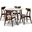 Pearson Light Beige Fabric Walnut Brown Wood 5pc Dining Room Set