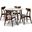 Pearson Light Grey Fabric Walnut Brown Wood 5pc Dining Room Set