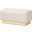 Baxton Studio Powell Glam and Luxe Beige Velvet Fabric Upholstered and Gold PU Leather Storage Ottoman