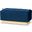 Baxton Studio Powell Glam and Luxe Navy Blue Velvet Fabric Upholstered and Gold PU Leather Storage Ottoman