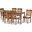 Baxton Studio Ramiro Modern And Contemporary Grey Fabric Upholstered And Walnut Brown Finished Wood 7 Piece Dining Set