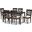 Baxton Studio Ramiro Modern And Contemporary Sand Fabric Upholstered And Dark Brown Finished Wood 7 Piece Dining Set