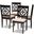 Baxton Studio Renaud Modern And Contemporary Sand Fabric Upholstered Espresso Brown Finished Wood Dining Chair Set Of 4