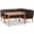 Baxton Studio Riordan Mid-Century Modern Dark Brown Faux Leather Upholstered And Walnut Brown Finished Wood 3-Piece Dining Nook Set