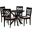 Baxton Studio Sadie Modern Beige Fabric and Espresso Brown Finished Wood 5 Piece Dining Set