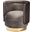 Baxton Studio Saffi Glam and Luxe Grey Velvet Fabric Upholstered Gold Finished Swivel Accent Chair