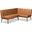 Baxton Studio Sanford Mid-Century Modern Tan Faux Leather Upholstered and Walnut Brown Finished Wood 2-Piece Dining Nook Banquette Set