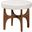 Baxton Studio Theo Japandi Cream Boucle Fabric and Walnut Brown Finished Rubberwood Ottoman Footstool