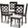Baxton Studio Verner Modern And Contemporary Grey Fabric Upholstered Espresso Brown Finished Wood Dining Chair Set Of 4