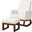 Baxton Studio Yashiya Mid-Century Modern Off-White Boucle Upholstered And Walnut Brown Finished Wood 2-Piece Rocking Chair And Ottoman Set