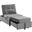 Bayani Velvet Adjustable Sleeper Lounge Chaise In Gray