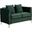Bayberry Green Velvet Loveseat With 2 Pillows
