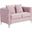 Bayberry Pink Velvet Loveseat With 2 Pillows