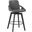 Baylor 26 Inch Gray Faux Leather and Black Wood Swivel Bar Stool