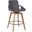 Baylor 26 Inch Gray Faux Leather and Walnut Wood Swivel Bar Stool