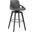 Baylor 30 Inch Gray Faux Leather and Black Wood Swivel Bar Stool