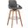 Baylor 30 Inch Gray Faux Leather and Walnut Wood Swivel Bar Stool