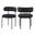 Beacon Boucle Fabric Dining Chair Set of 2 In Black/Matte Black