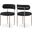 Beacon Boucle Fabric Dining Chair Set of 2 In Black/Brushed Brass