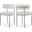 Beacon Boucle Fabric Dining Chair Set of 2 In Cream/Brushed Brass