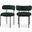 Beacon Boucle Fabric Dining Chair Set of 2 In Green/Matte Black