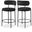 Beacon Boucle Fabric Stool Set of 2 In Black