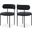 Beacon Vegan Leather and Boucle Fabric Dining Chair Set of 2 In Black/Matte Black