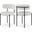 Beacon Vegan Leather and Boucle Fabric Dining Chair Set of 2 In Cream/Matte Black