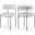 Beacon Vegan Leather and Boucle Fabric Dining Chair Set of 2 In Cream/Brushed Brass